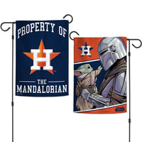 Wholesale-Houston Astros / Star Wars Mandalorian Garden Flags 2 sided 12.5" x 18"