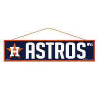 Wholesale-Houston Astros Wood Sign-with Rope 4" x 17"