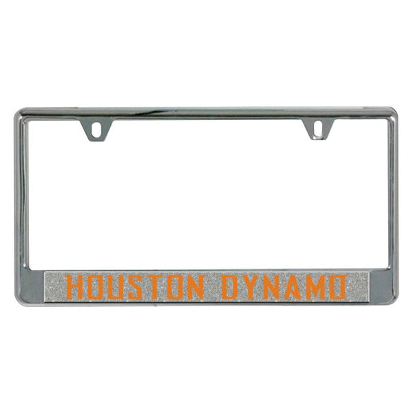 Wholesale-Houston Dynamo Lic Plt Frame B/O Metallic