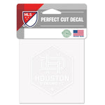 Wholesale-Houston Dynamo Perfect Cut White Decal 4" x 4"