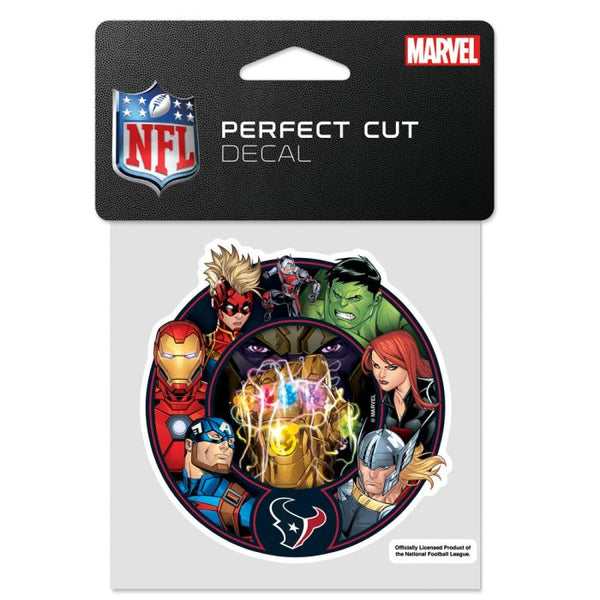 Wholesale-Houston Texans / Marvel (C) 2021 Marvel Perfect Cut Color Decal 4" x 4"