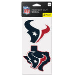 Wholesale-Houston Texans STATE SHAPE Perfect Cut Decal Set of two 4"x4"