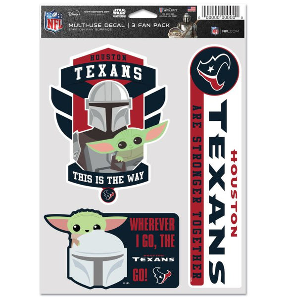 Wholesale-Houston Texans / Star Wars Mandalorian Multi Use 3 Fan Pack