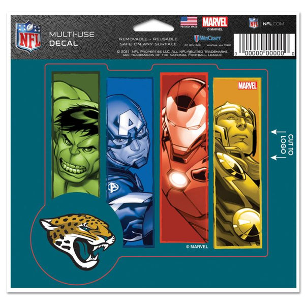 Wholesale-Jacksonville Jaguars / Marvel (C) 2021 Marvel Multi-Use Decal - cut to logo 5" x 6"