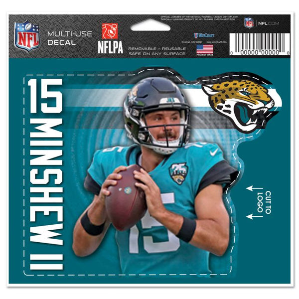 Wholesale-Jacksonville Jaguars Multi-Use Decal - cut to logo 5" x 6" Gardner Minshew