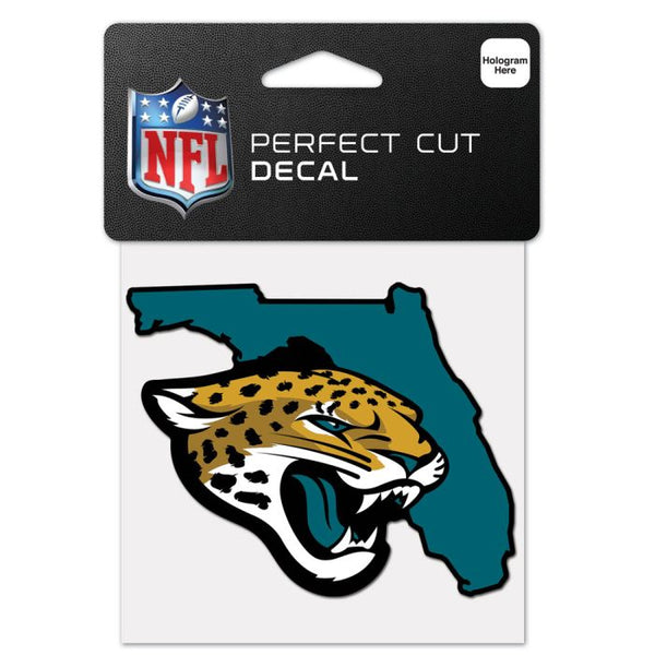 Wholesale-Jacksonville Jaguars State Shaped Perfect Cut Color Decal 4" x 4"