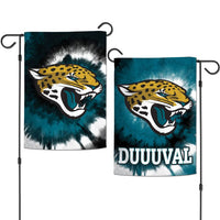 Wholesale-Jacksonville Jaguars Tie Dye Garden Flags 2 sided 12.5" x 18"