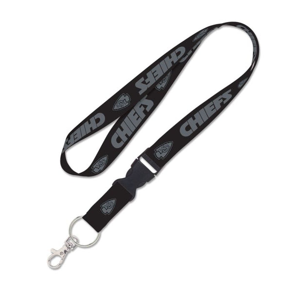 Wholesale-Kansas City Chiefs BLACKOUT Lanyard w/detachable buckle 1"