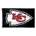 Wholesale-Kansas City Chiefs Black background Flag - Deluxe 3' X 5'