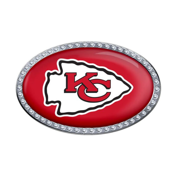 Wholesale-Kansas City Chiefs Bling Chrome Metal Domed Emblem