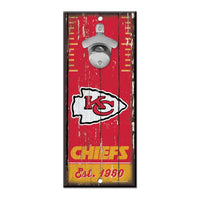 Wholesale-Kansas City Chiefs Bottle Opener Sign 5x11