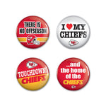 Wholesale-Kansas City Chiefs Button 4 Pack 1 1/4" Rnd