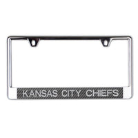 Wholesale-Kansas City Chiefs CARBON Lic Plate Frame B/O Printed