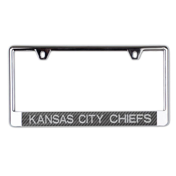 Wholesale-Kansas City Chiefs CARBON Lic Plate Frame B/O Printed