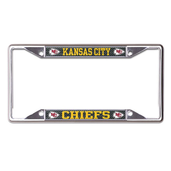 Wholesale-Kansas City Chiefs CARBON Lic Plt Frame S/S Printed