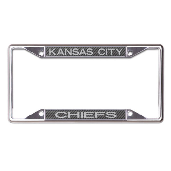 Wholesale-Kansas City Chiefs CARBON Lic Plt Frame S/S Printed