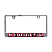 Wholesale-Kansas City Chiefs CHEVRON Lic Plate Frame B/O Printed