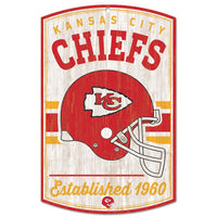 Wholesale-Kansas City Chiefs / Classic Logo Retro Wood Sign 11" x 17" 1/4" thick