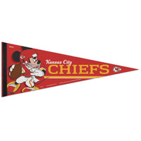 Wholesale-Kansas City Chiefs / Disney Mickey Mouse Premium Pennant 12" x 30"