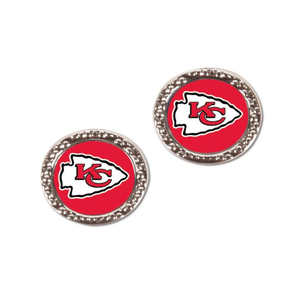 Wholesale-Kansas City Chiefs Earrings Jewelry Carded Round