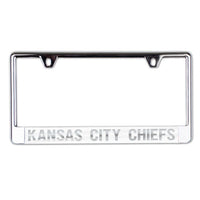 Wholesale-Kansas City Chiefs FROSTED Lic Plate Frame B/O Printed