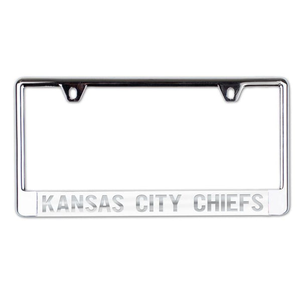 Wholesale-Kansas City Chiefs FROSTED Lic Plate Frame B/O Printed