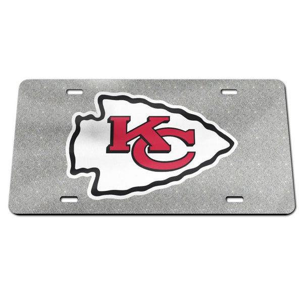 Wholesale-Kansas City Chiefs GLITTER BACKGROUND Acrylic Classic License Plates