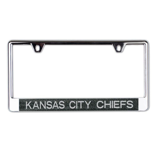 Wholesale-Kansas City Chiefs GLITTER BACKGROUND Lic Plt Frame B/O Metallic