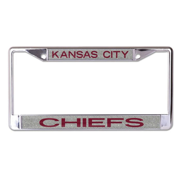 Wholesale-Kansas City Chiefs GLITTER BACKGROUND Lic Plt Frame S/L Metallic