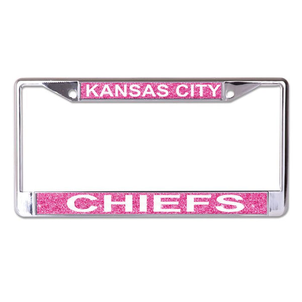 Wholesale-Kansas City Chiefs GLITTER BACKGROUND Lic Plt Frame S/L Printed