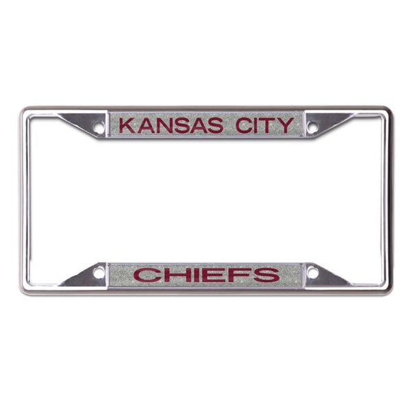 Wholesale-Kansas City Chiefs GLITTER BACKGROUND Lic Plt Frame S/S Printed