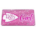 Wholesale-Kansas City Chiefs GLITTER BACKGROUND Specialty Acrylic License Plate