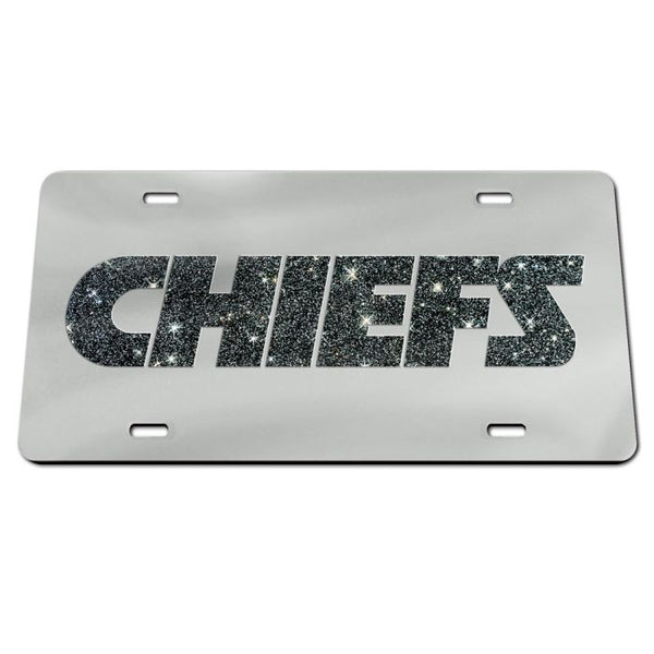 Wholesale-Kansas City Chiefs GLITTER LETTERS Acrylic Classic License Plates