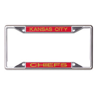 Wholesale-Kansas City Chiefs GLITTER LETTERS Lic Plt Frame S/S Printed