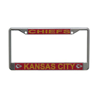 Wholesale-Kansas City Chiefs GLITTER Lic Plt Frame S/L Printed