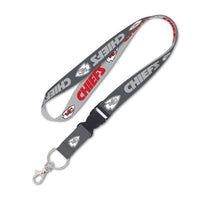 Wholesale-Kansas City Chiefs Gray Lanyard w/detachable buckle 1"