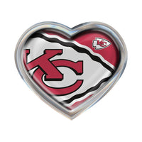 Wholesale-Kansas City Chiefs HEART Chrome Metal Domed Emblem MEGA
