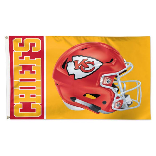 Wholesale-Kansas City Chiefs Helmet Flag - Deluxe 3' X 5'