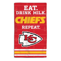 Wholesale-Kansas City Chiefs / Littlest Fan NFL EAT Burp Cloth 10" x 17"