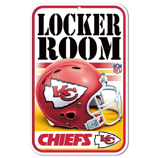 Wholesale-Kansas City Chiefs Locker Room Plastic Sign 11" x 17"