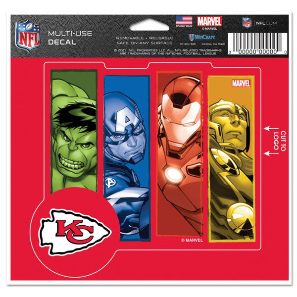 Wholesale-Kansas City Chiefs / Marvel (C) 2021 Marvel Multi-Use Decal - cut to logo 5" x 6"