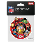 Wholesale-Kansas City Chiefs / Marvel (C) 2021 Marvel Perfect Cut Color Decal 4" x 4"