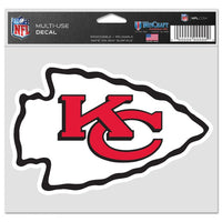 Wholesale-Kansas City Chiefs Multi-Use Decal -Clear Bckrgd 5" x 6"