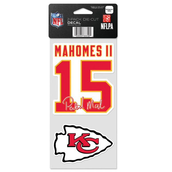 Wholesale-Kansas City Chiefs Perfect Cut Decal Set of Two 4"x4" Patrick Mahomes II