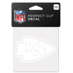 Wholesale-Kansas City Chiefs Perfect Cut White Decal 4" x 4"