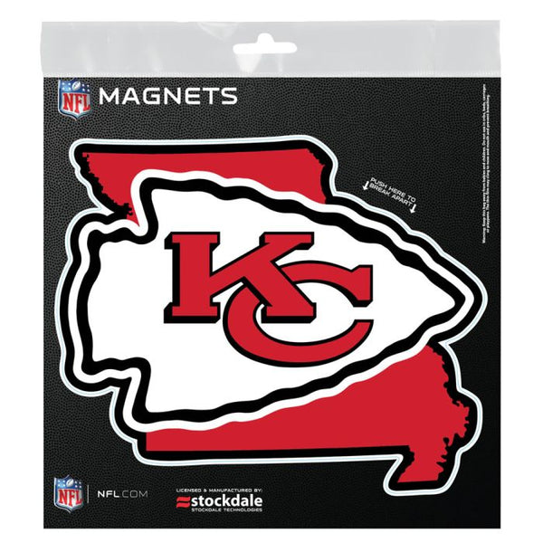 Wholesale-Kansas City Chiefs STATE Outdoor Magnets 6" x 6"