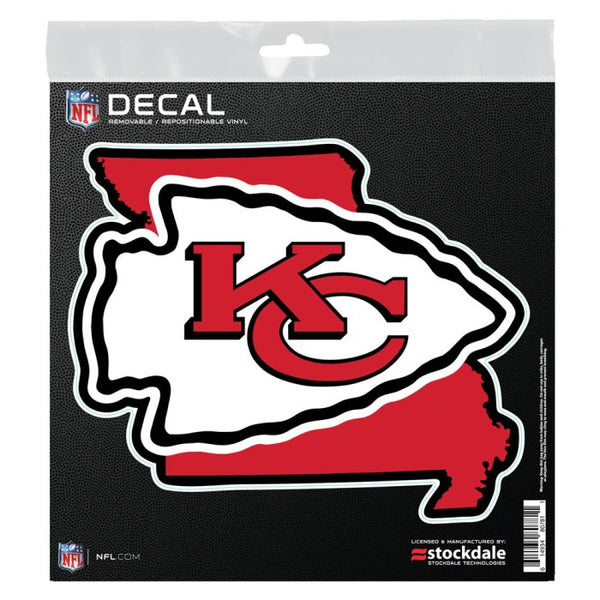 Wholesale-Kansas City Chiefs STATE SHAPE All Surface Decal 6" x 6"
