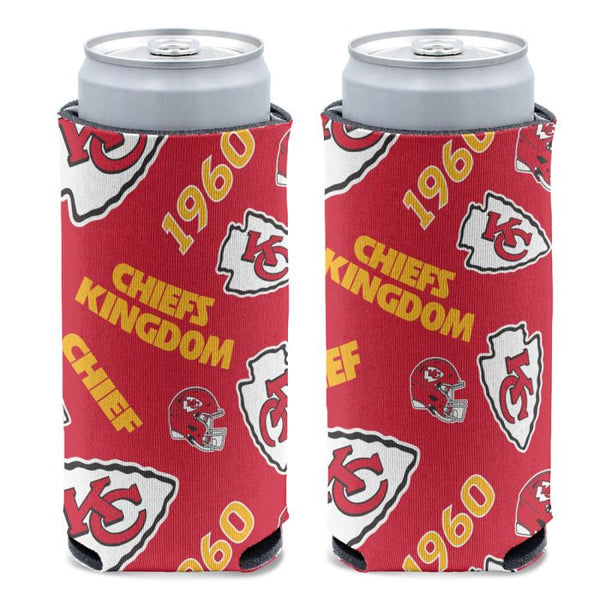 Wholesale-Kansas City Chiefs Scatter Print 12 oz Slim Can Cooler