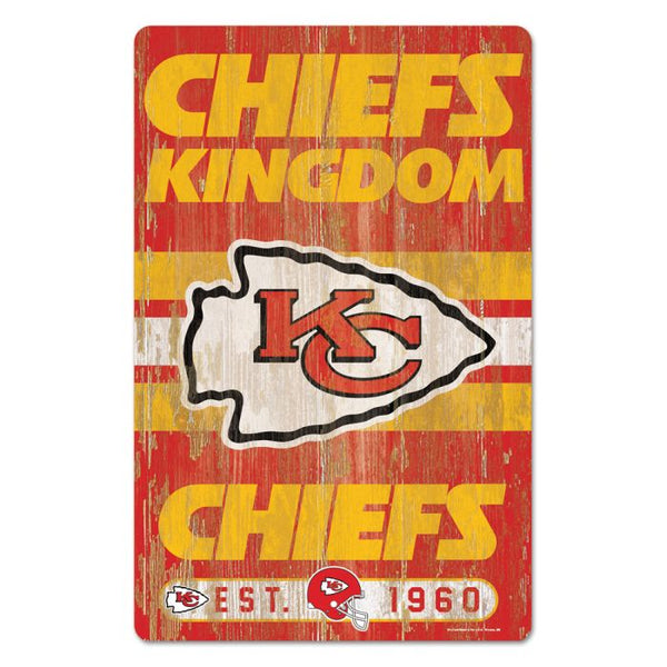 Wholesale-Kansas City Chiefs Slogan Wood Sign 11" x 17" 1/4" thick