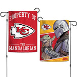 Wholesale-Kansas City Chiefs / Star Wars Mandalorian Garden Flags 2 sided 12.5" x 18"